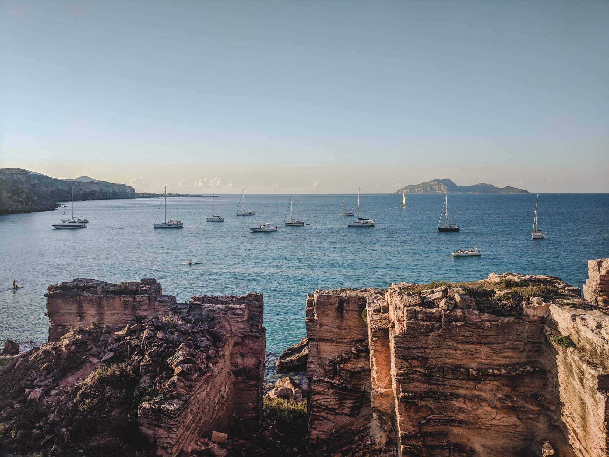 Cala Rossa beach in Favignana island sicily