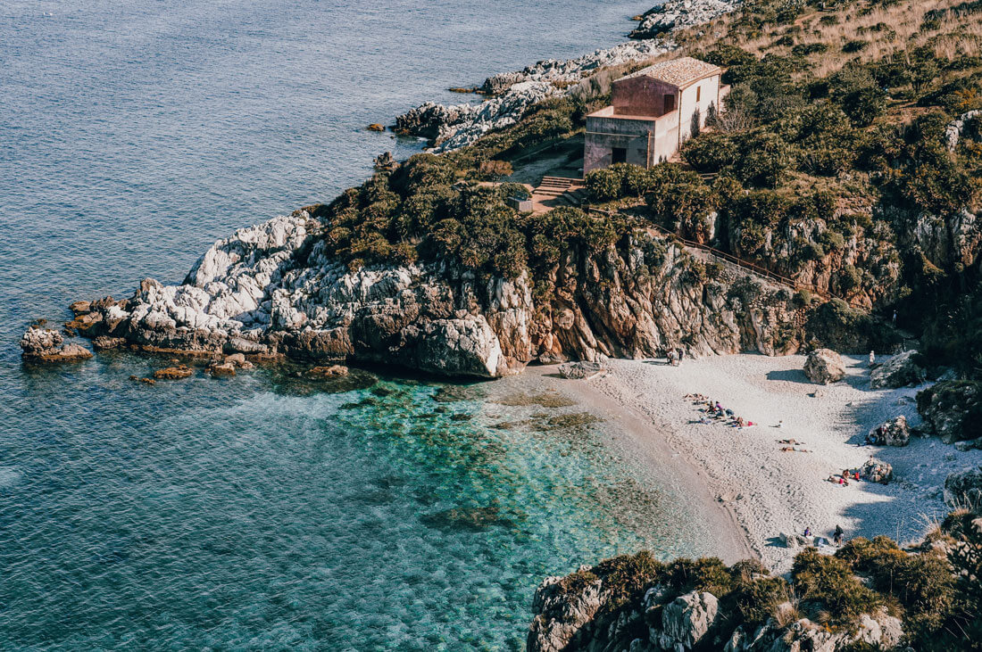 Beautiful beach in zingaro nature reserve in sicily