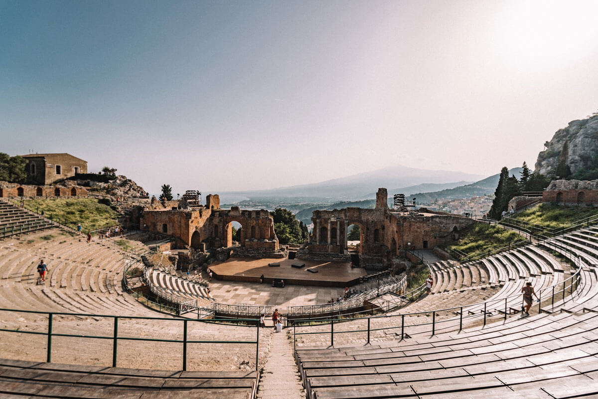 Greek ancient Amphitheater in Taormina Sicily