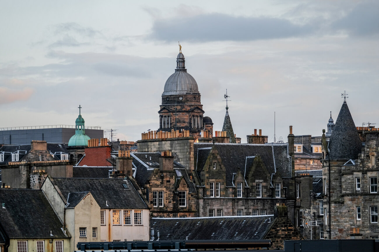 view over Edinburgh city architecture in scotland uk