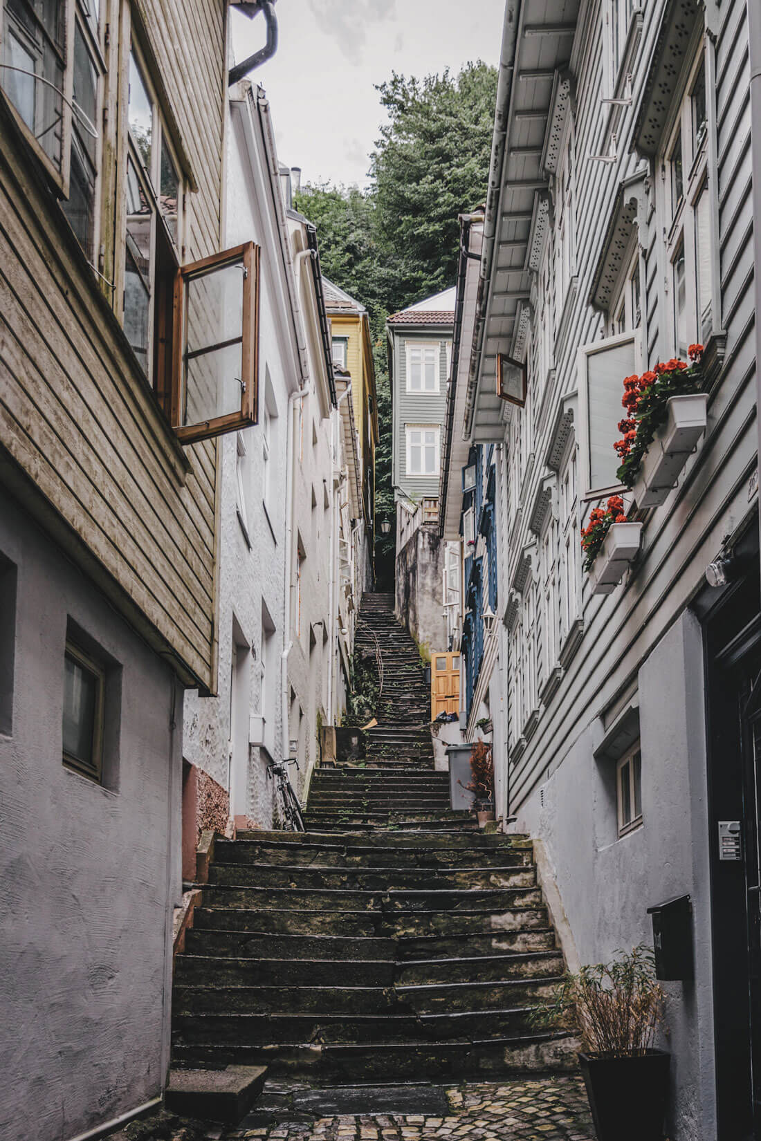 bergen street in norway
