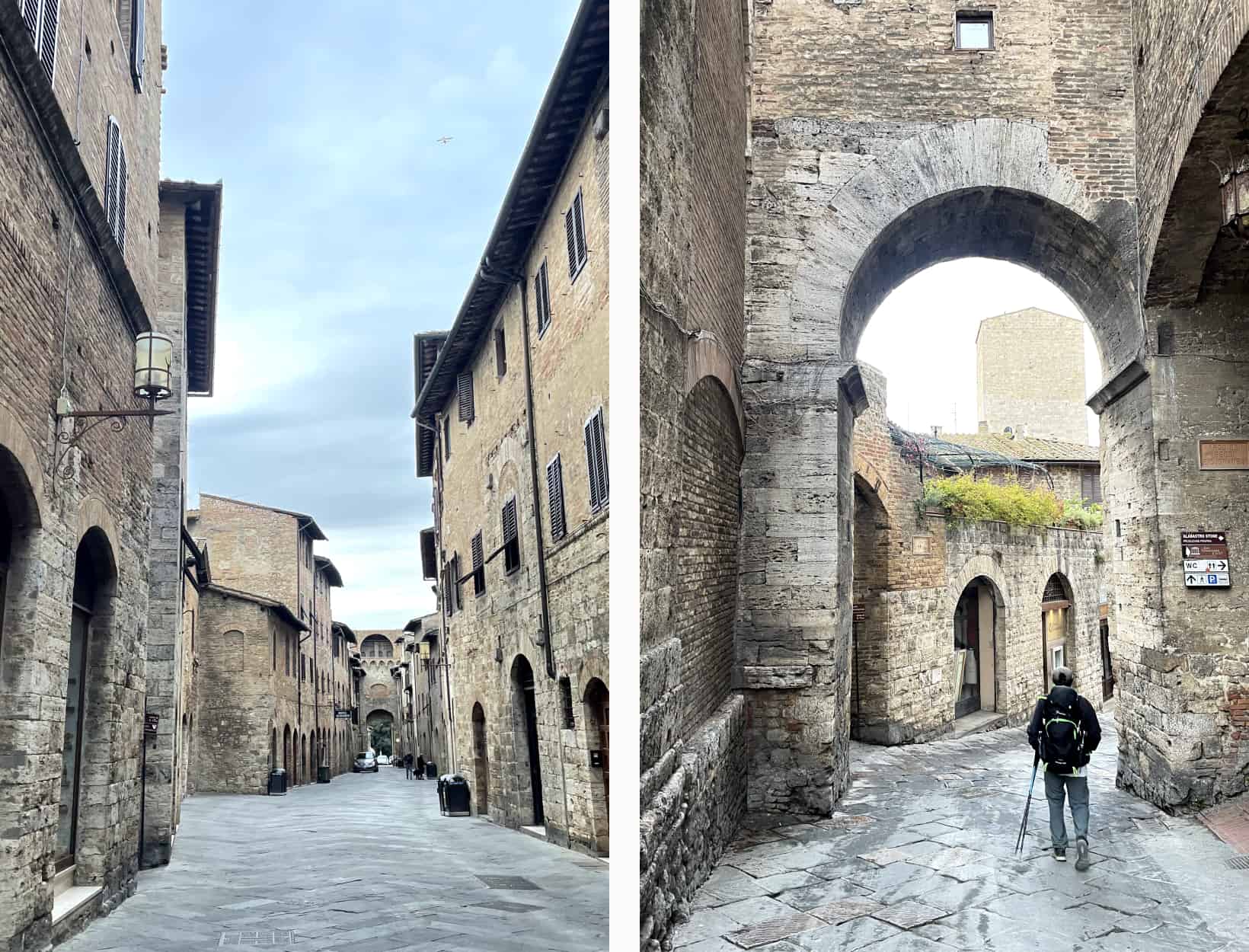 walking on medival town in italy
