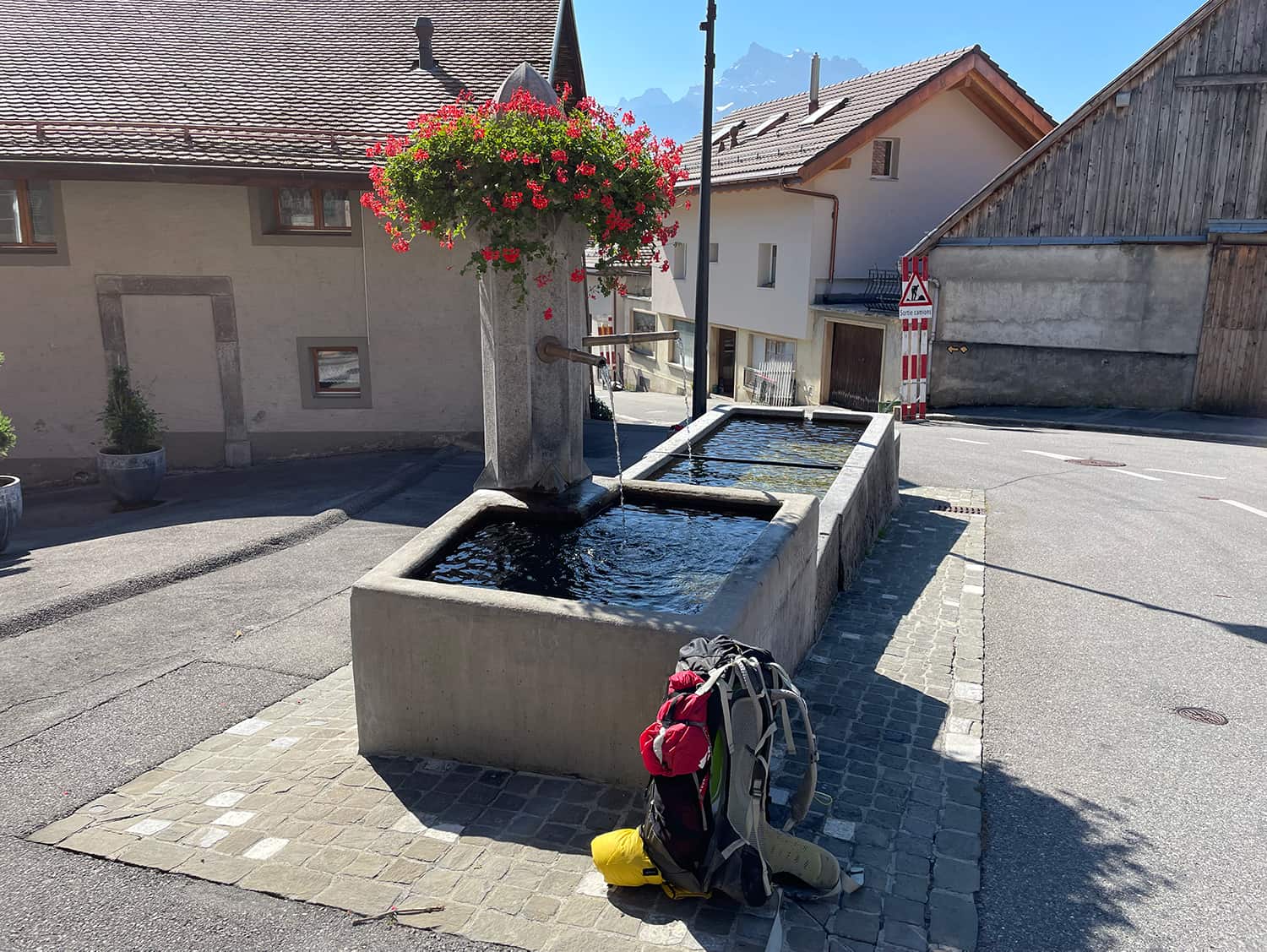 fountain on the via francigena