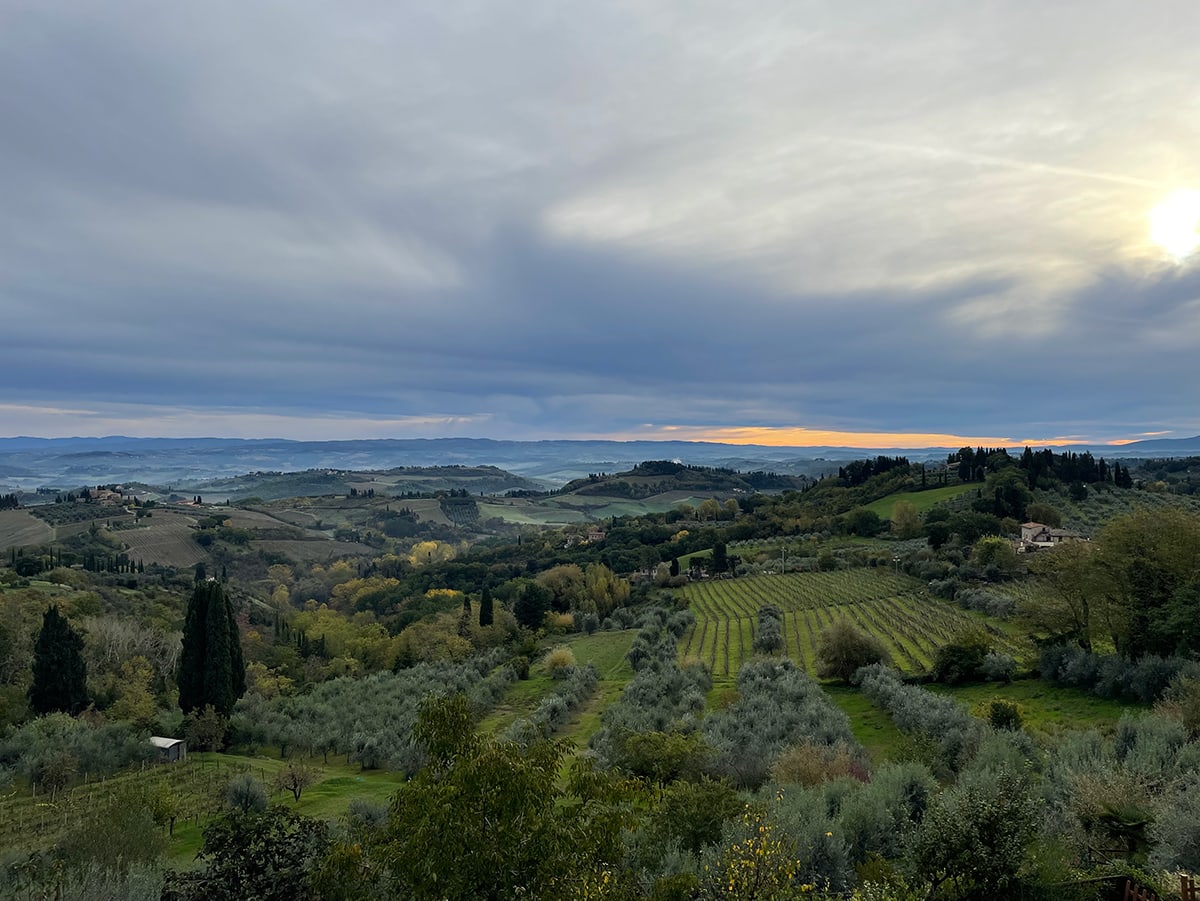 tuscany view from San Gimignano italy