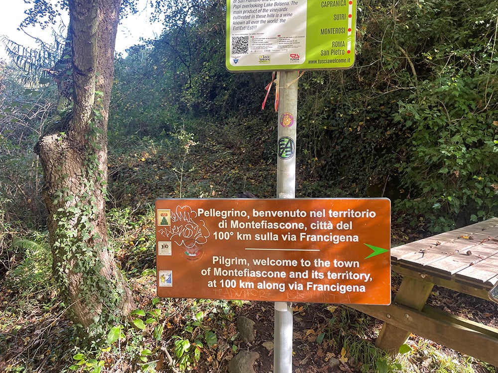 via francigena last 100km sign